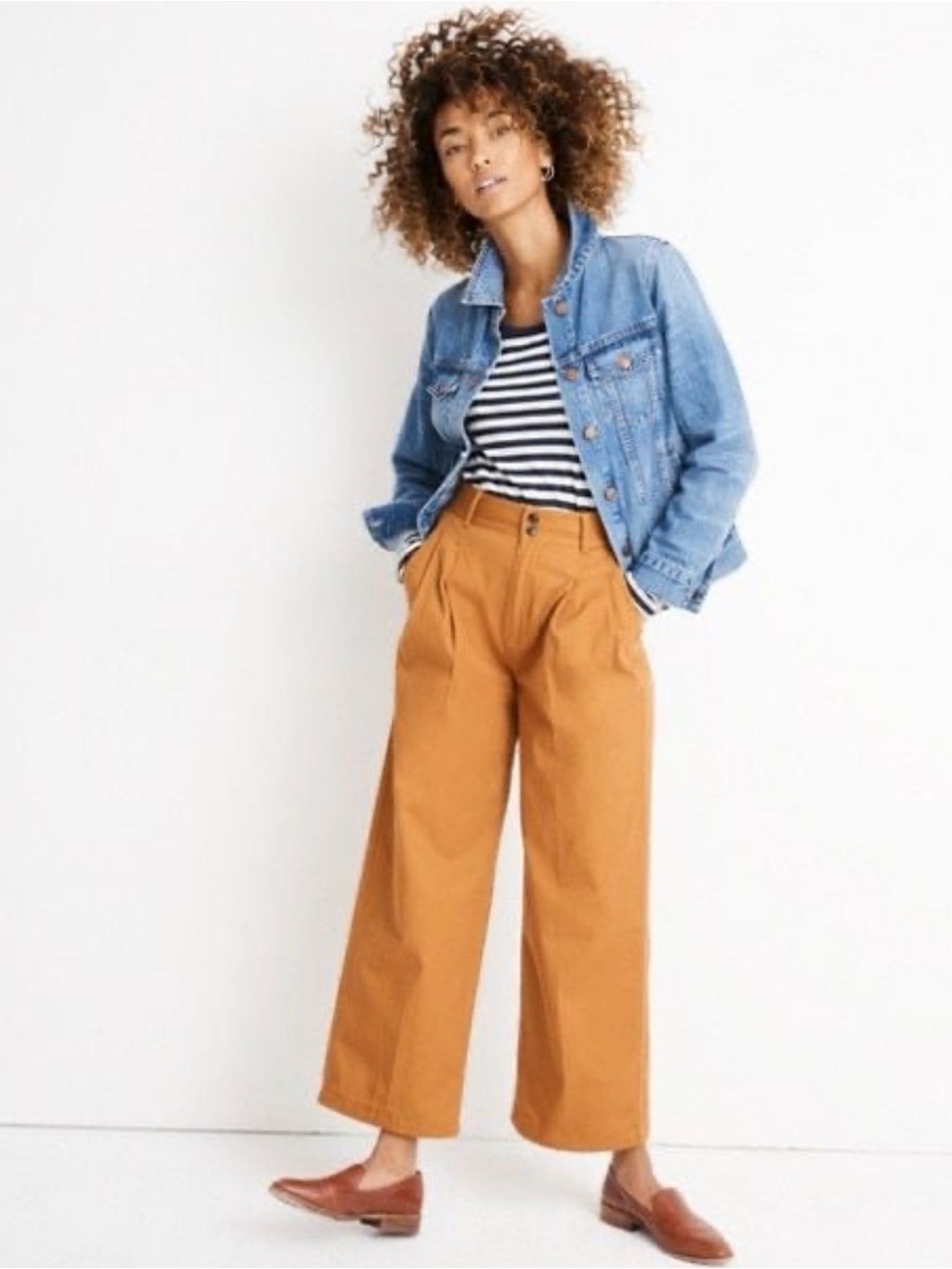 Madewell Wide-Leg Canvas Pants in Burnt Orange